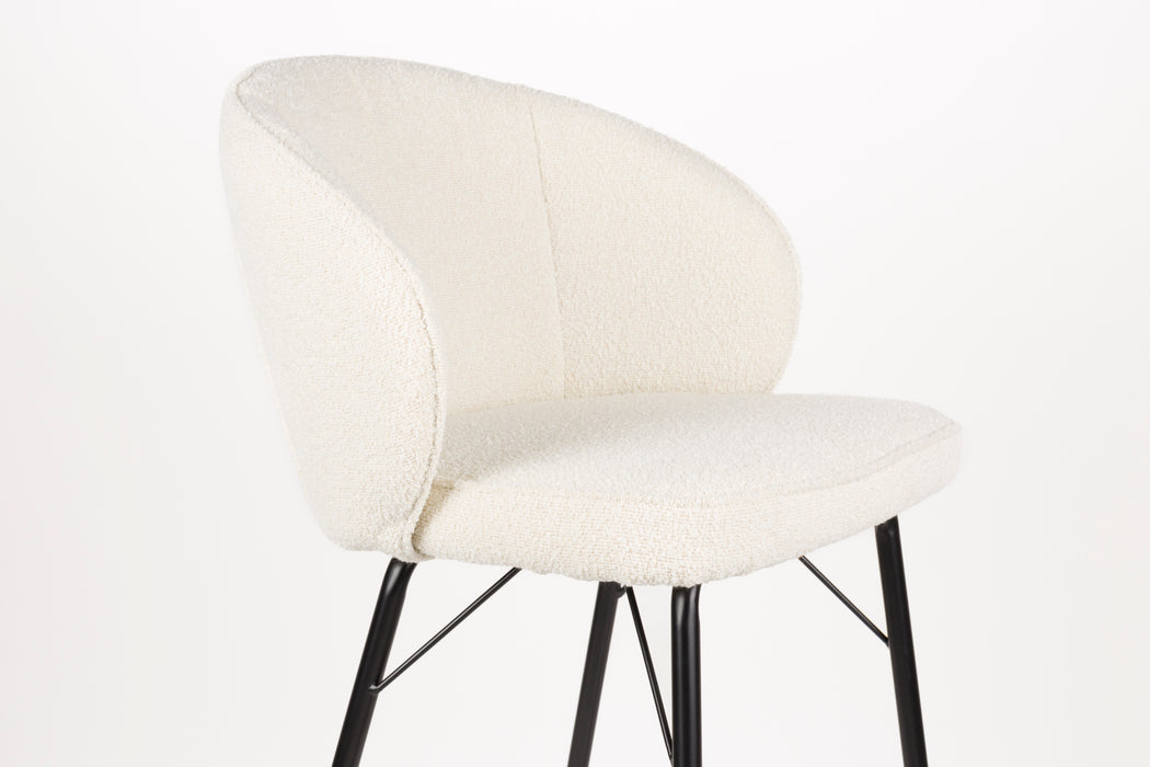Barkruk Joa Barstool Polyester, Metaal Wit 75cm, sfeerbeeld 8