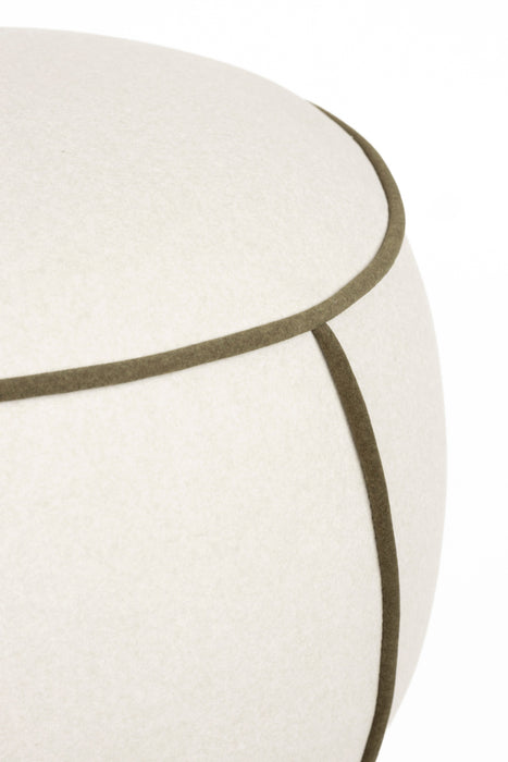 Poef Marina Polyester, Hout Wit Ø45x48 cm