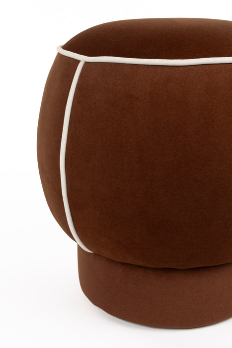Poef Marina Polyester, Hout Rood Ø45x48 cm