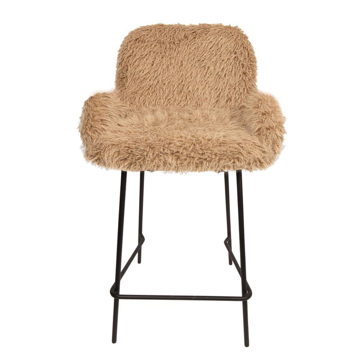 Barkrukken 2de kans PTMD Leander Barkruk Hair Bruin set 2 stuks-Barkrukken-PTMD