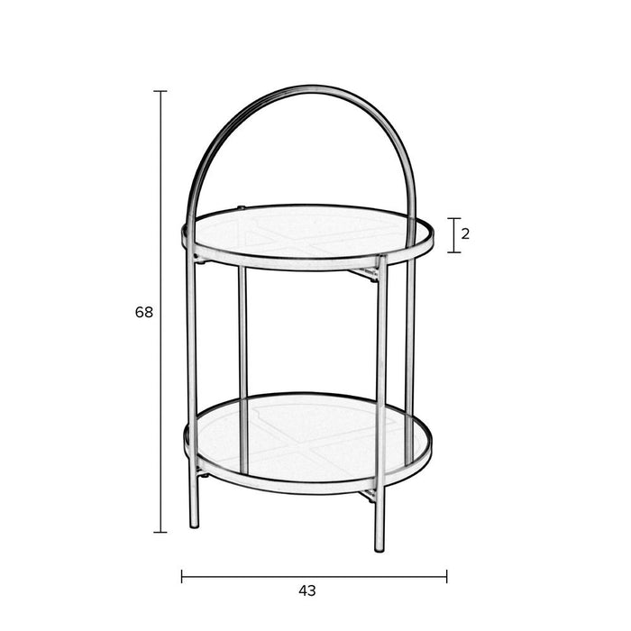 2de kans Bijzettafel Maeve | metaal met Glas | Goud-Bijzettafels-Creating Home