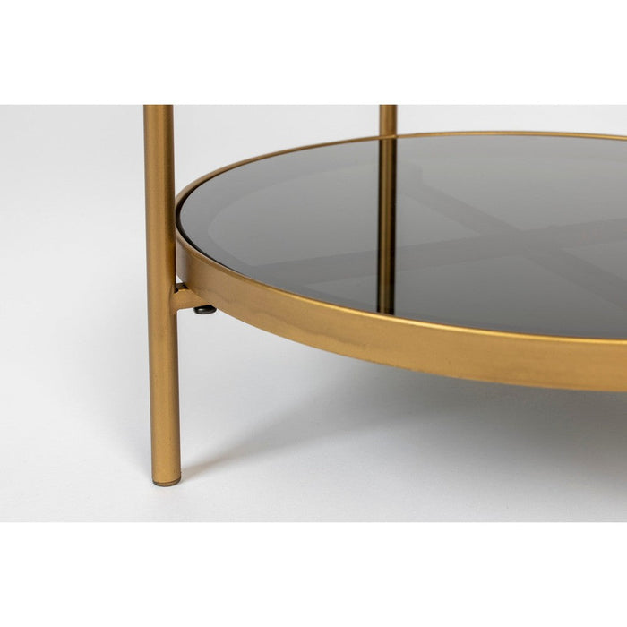 2de kans Bijzettafel Maeve | metaal met Glas | Goud-Bijzettafels-Creating Home