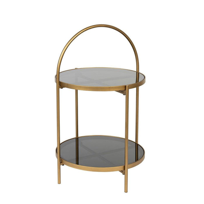 2de kans Bijzettafel Maeve | metaal met Glas | Goud-Bijzettafels-Creating Home