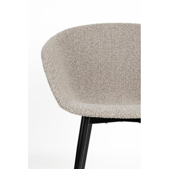 2de kans Stoel Charly | Beige | met zwarte poten-Eetkamerstoelen-Creating Home