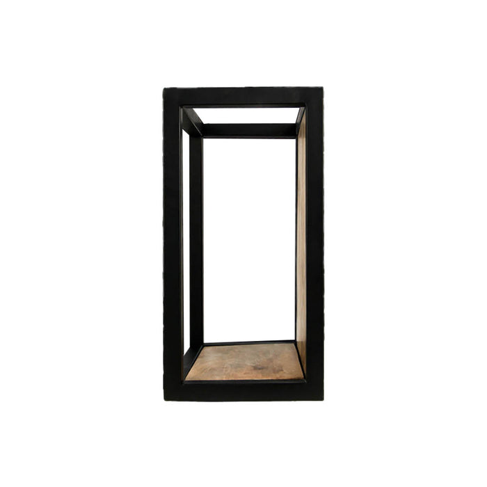 2de kans Wandbox Levels -25x18x35-Naturel/Zwart-Mango/Metaal-Wandplanken-HSM Collection