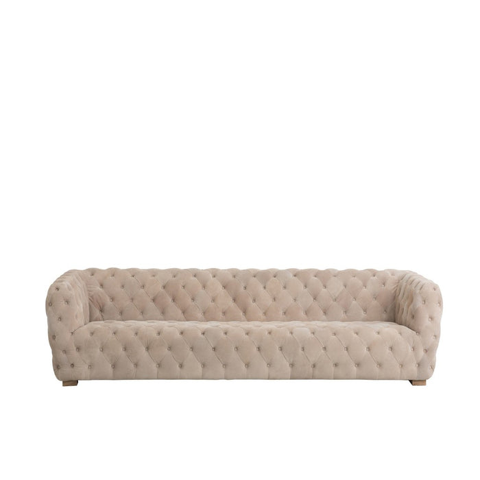 3-zitsbank Beige Leer 88x241 cm-3-Zitsbanken-J-Line