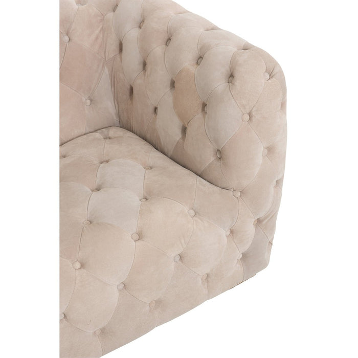 3-zitsbank Beige Leer 88x241 cm-3-Zitsbanken-J-Line