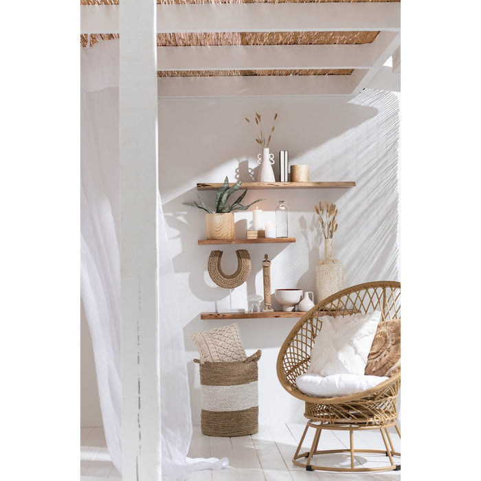 3-zitsbank Beige Riet 92 cm-3-Zitsbanken-J-Line