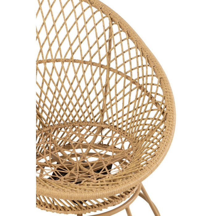 3-zitsbank Beige Riet 92 cm-3-Zitsbanken-J-Line