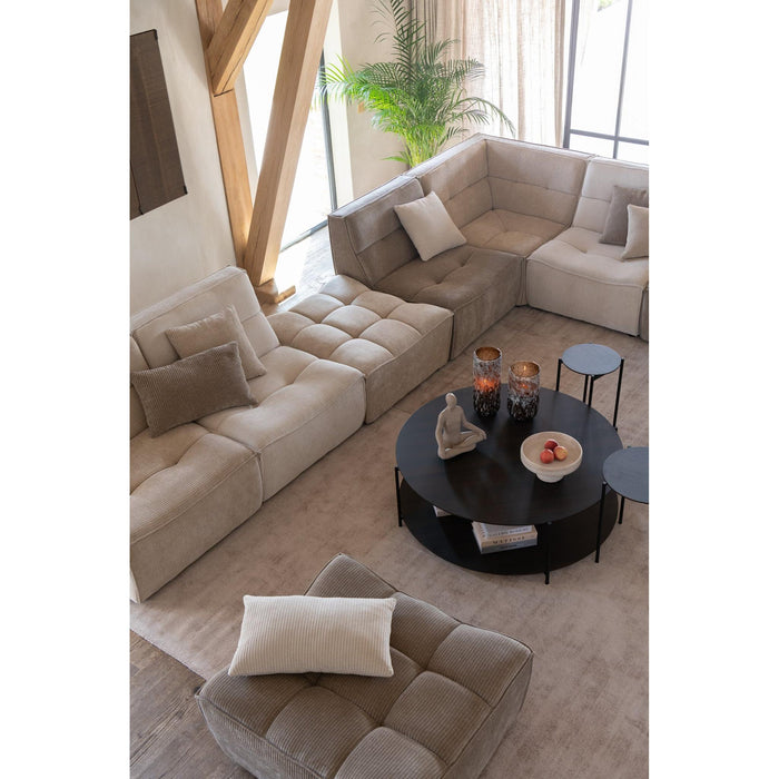 3-zitsbank Beige Stof 98 cm-3-Zitsbanken-J-Line