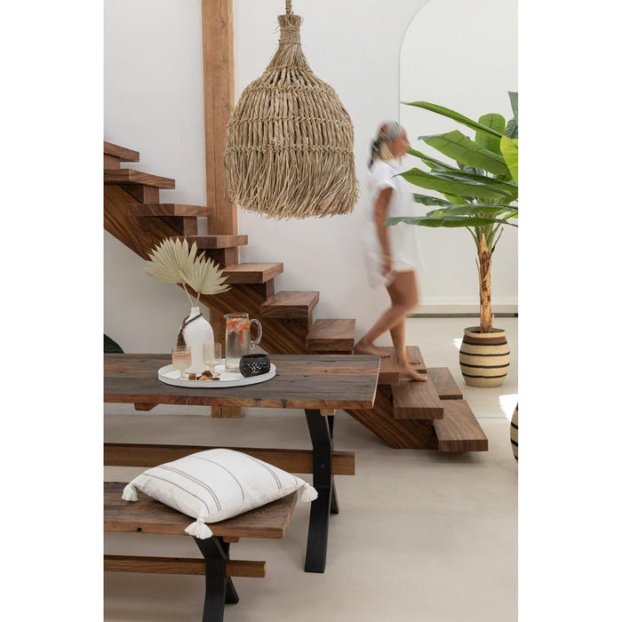 3-zitsbank Bruin Recycled hout 35x180 cm-3-Zitsbanken-J-Line