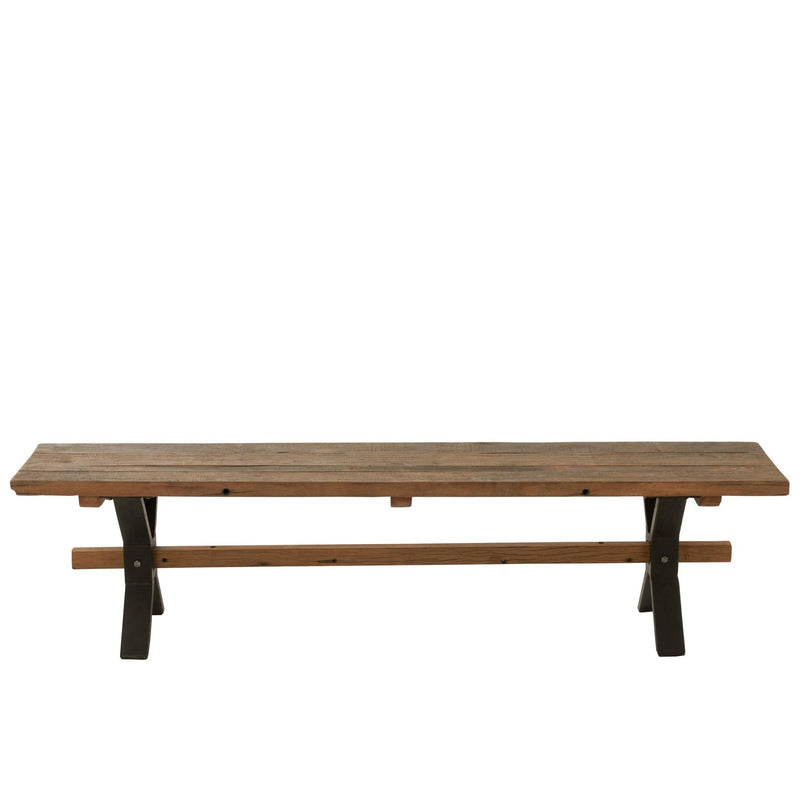 3-zitsbank Bruin Recycled hout 35x180 cm-3-Zitsbanken-J-Line
