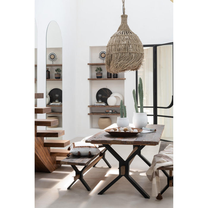 3-zitsbank Bruin Recycled hout 35x180 cm-3-Zitsbanken-J-Line