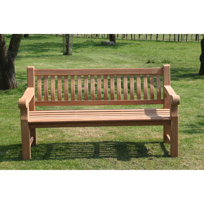 3-zitsbank Patrick Fat Teakhout Naturel hout 166x50 cm-3-Zitsbanken-Livingfurn