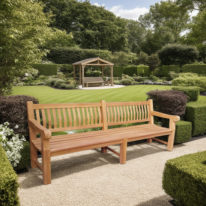 3-zitsbank Patrick Fat Teakhout Naturel hout 250x50 cm-3-Zitsbanken-Livingfurn