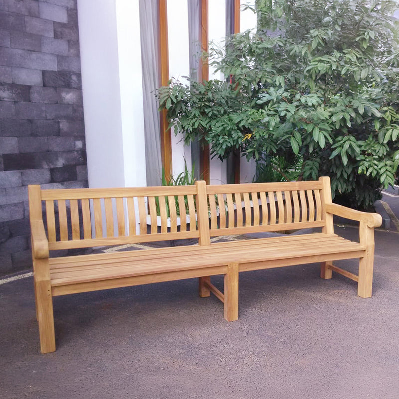 3-zitsbank Patrick Fat Teakhout Naturel hout 250x50 cm-3-Zitsbanken-Livingfurn