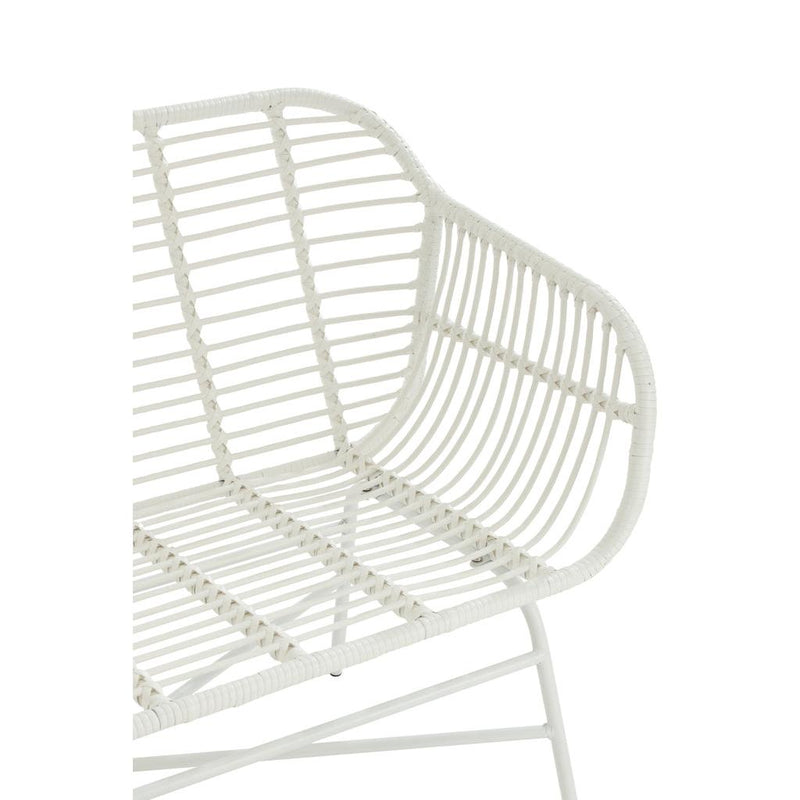 3-zitsbank Wit Ijzer 65x128 cm-3-Zitsbanken-J-Line
