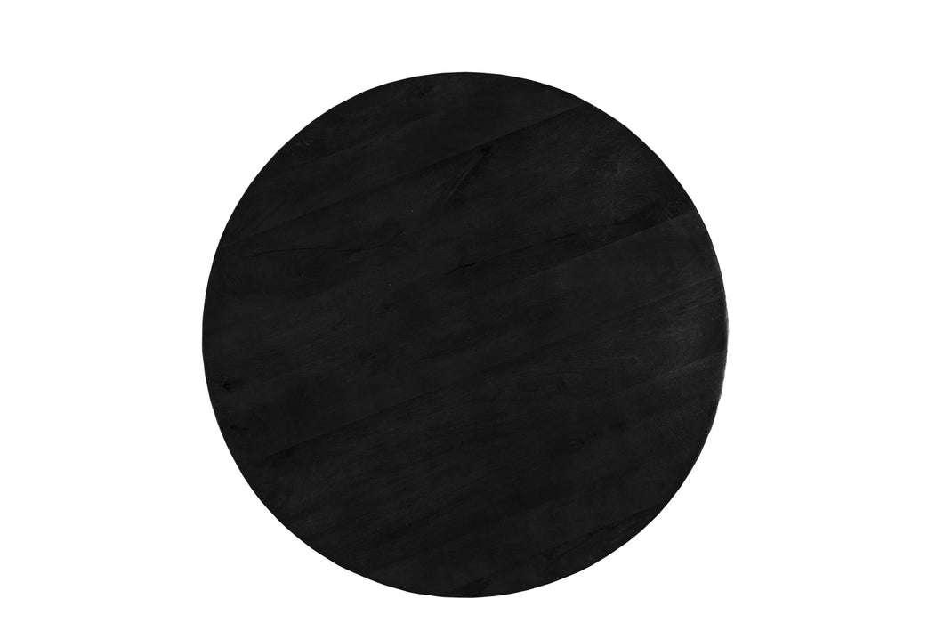 Livingfurn Jesper Round Black 130cm - Naturel - Metaal