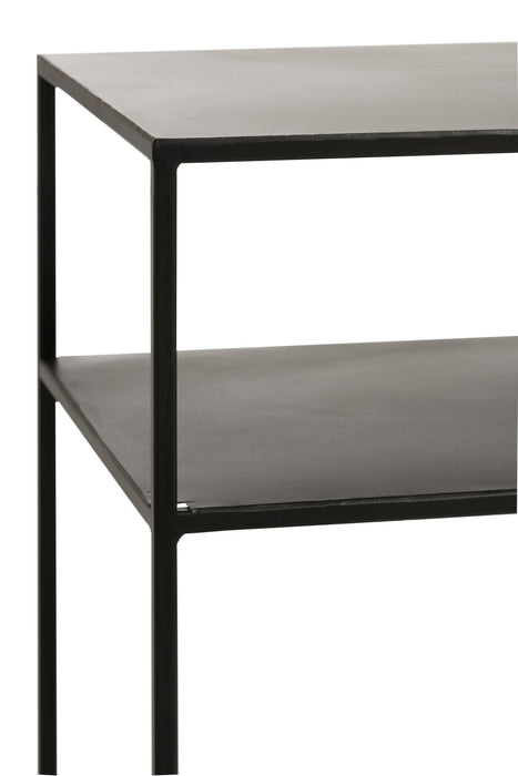 Beistelltisch Schwarz Eisen Rechteckig 35x105 cm