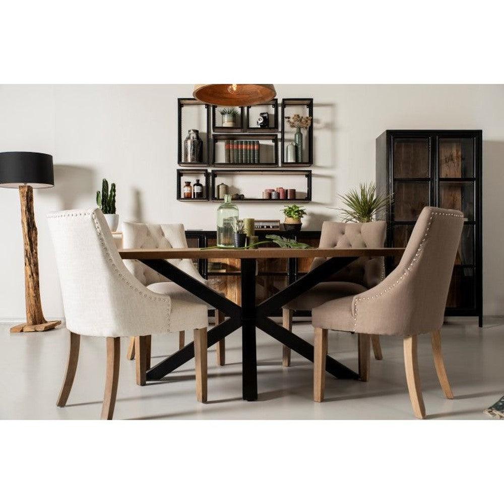 8768329089311-5-Ovale-eettafel-200x100x76-Naturelzwart-Mangohoutmetaal-Dining-tables-HSM-Collection-5