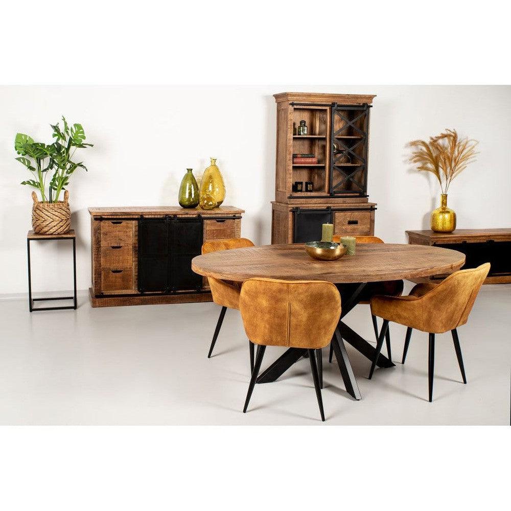 8768458653983-5-Sideboard-Melbourne-140x43x85-Naturelzwart-Mangohoutmetaal-Sideboard-HSM-Collection-5