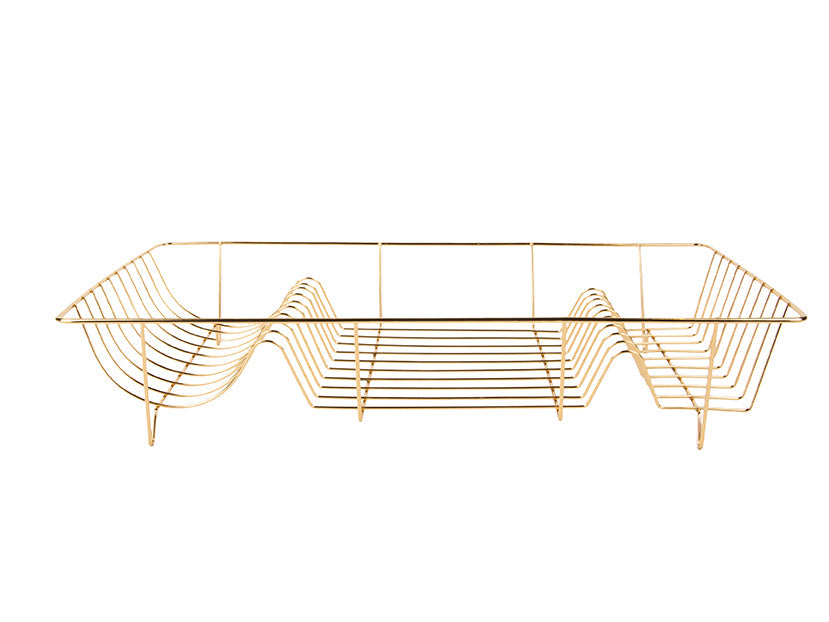 Afdruiprek - Linea Verguld met Mat Zwart dienblad - 49x32x9,5cm-present time