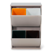 Afvalemmers GIGI 4 Staal Silky Taupe 60x25x92cm Spinder Design-Opbergdozen en manden-Spinder