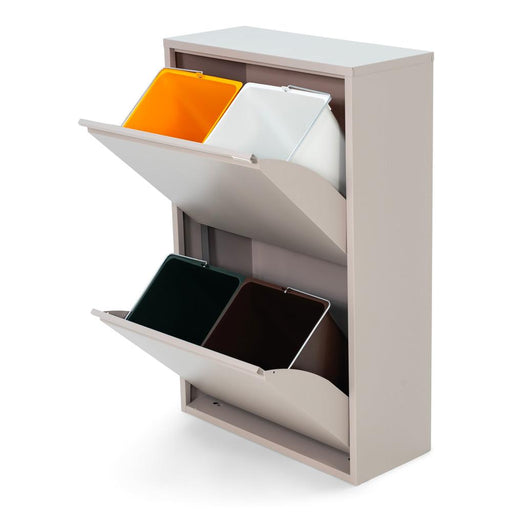 Afvalemmers GIGI 4 Staal Silky Taupe 60x25x92cm Spinder Design-Opbergdozen en manden-Spinder