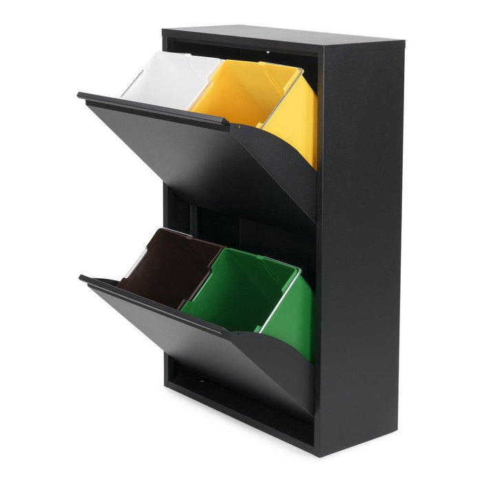 Afvalemmers GIGI 4 Staal Zwart 60x25x92cm Spinder Design-Opbergdozen en manden-Spinder