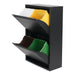 Afvalemmers GIGI 4 Staal Zwart 60x25x92cm Spinder Design-Opbergdozen en manden-Spinder