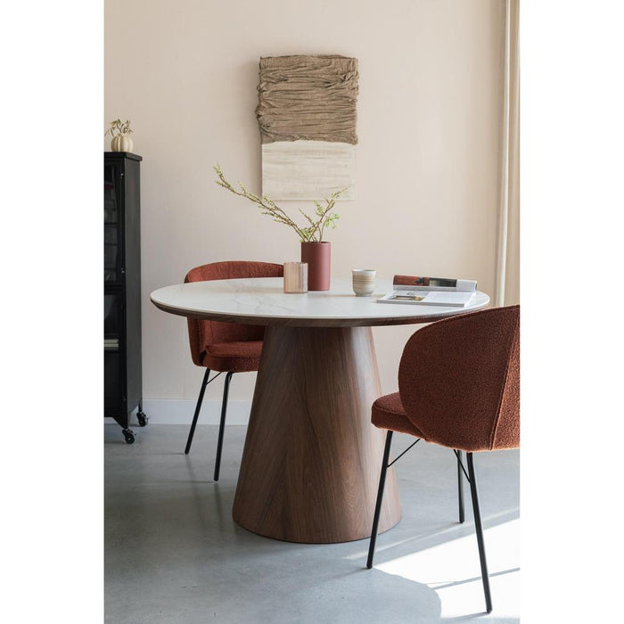 Almira Eettafel Rond Walnoot-Eettafels-Creating Home