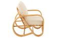 Arm Chair+Cushion Rattan/Textile Natural/White-Fauteuils-J-Line