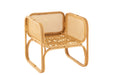 Arm Chair+Cushion Rattan/Textile Natural/White-Fauteuils-J-Line