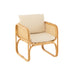 Arm Chair+Cushion Rattan/Textile Natural/White-Fauteuils-J-Line