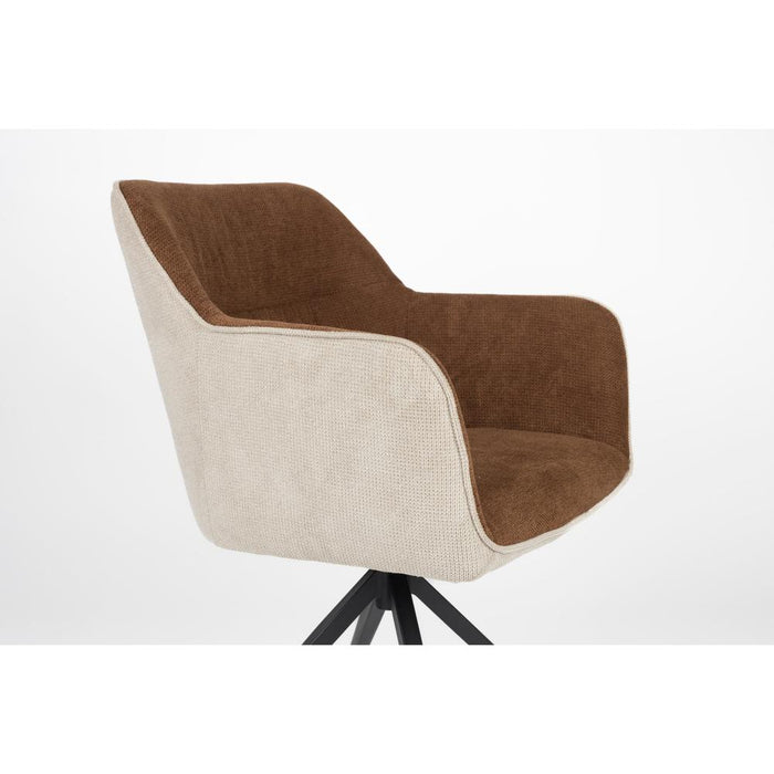 Armchair Daley Beige/Brown-Eetkamerstoelen-Creating Home