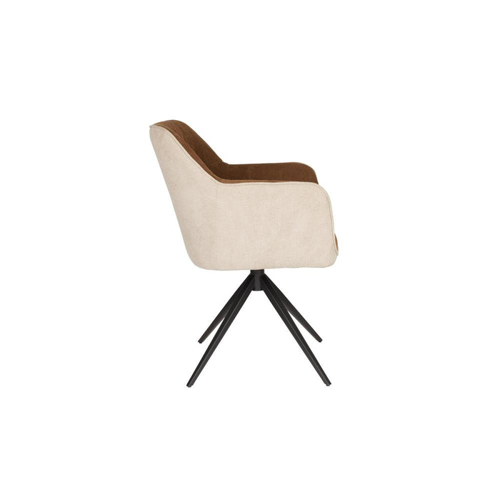 Armchair Daley Beige/Brown-Eetkamerstoelen-Creating Home