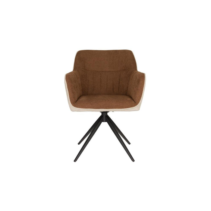 Armchair Daley Beige/Brown-Eetkamerstoelen-Creating Home