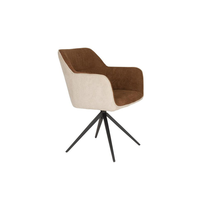Armchair Daley Beige/Brown-Eetkamerstoelen-Creating Home