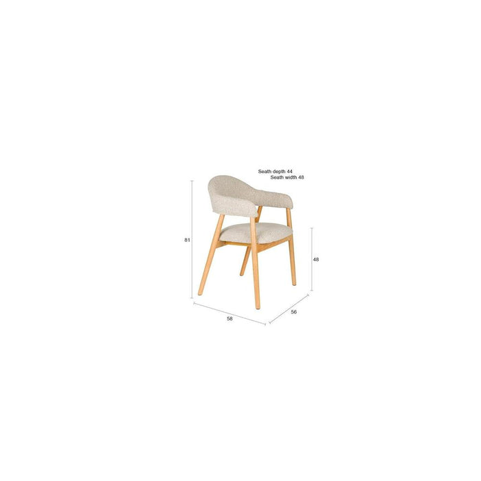 Armchair Indy Light Brown-Eetkamerstoelen-Creating Home