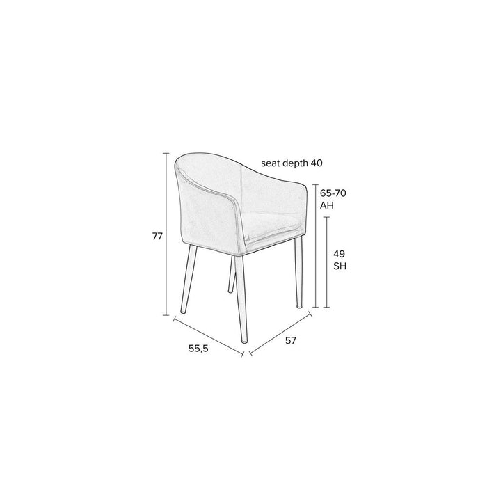 Armstoel Catelyn Black-Eetkamerstoelen-Creating Home