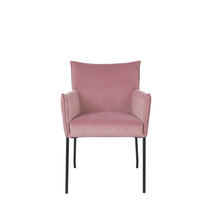 Armstoel Dion Velvet Pink-Eetkamerstoelen-Creating Home