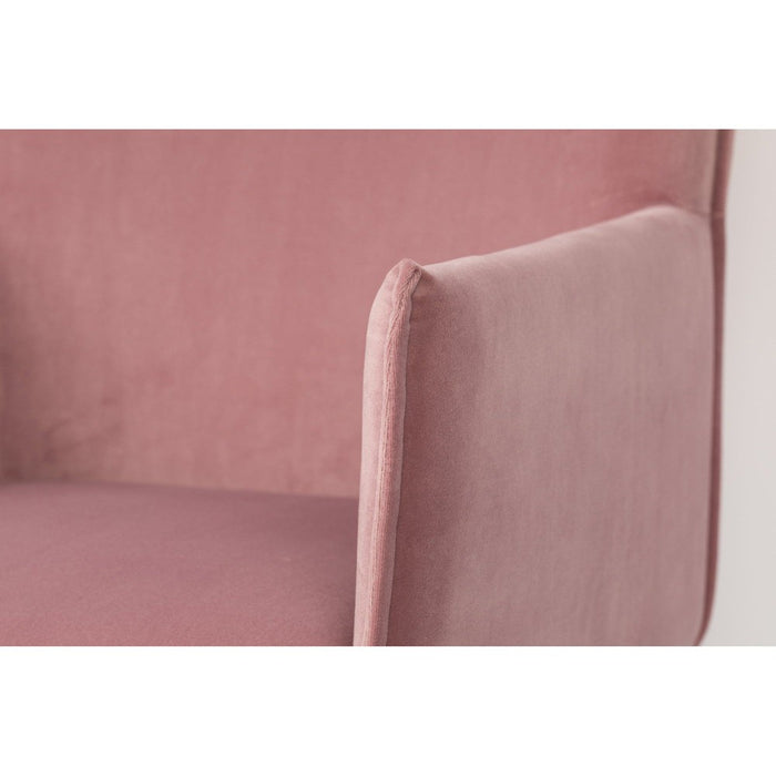 Armstoel Dion Velvet Pink-Eetkamerstoelen-Creating Home