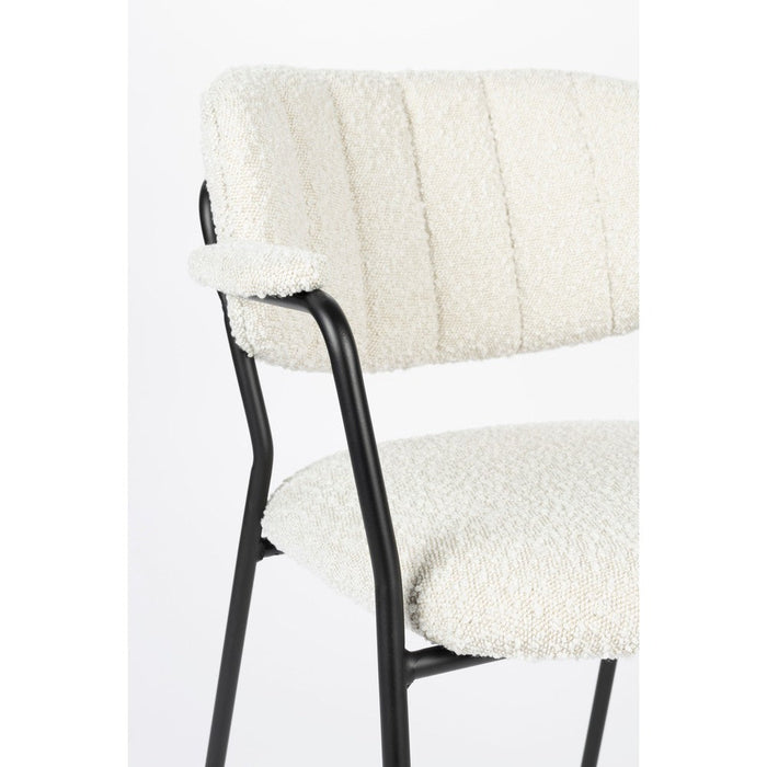 Armstoel Jolien Black/Bouclé-Eetkamerstoelen-Creating Home