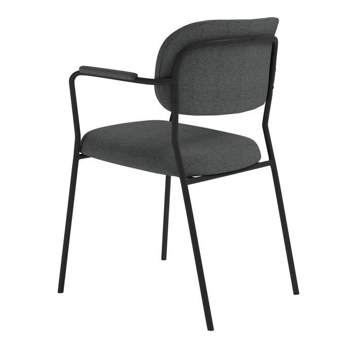 Armstoel Jolien Black/Dark Grey-Eetkamerstoelen-Creating Home