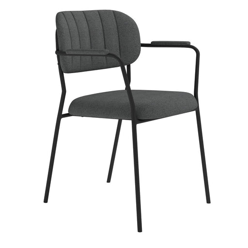 Armstoel Jolien Black/Dark Grey-Eetkamerstoelen-Creating Home