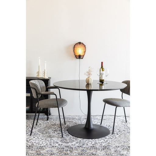 Armstoel Jolien Black/Grey Fr-Eetkamerstoelen-Creating Home