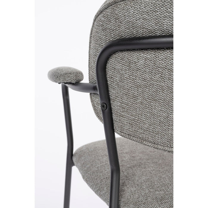 Armstoel Jolien Black/Grey Fr-Eetkamerstoelen-Creating Home