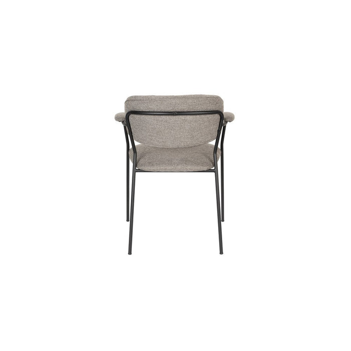 Armstoel Jolien Black/Grey Fr-Eetkamerstoelen-Creating Home