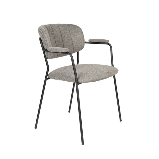 Armstoel Jolien Black/Grey Fr-Eetkamerstoelen-Creating Home