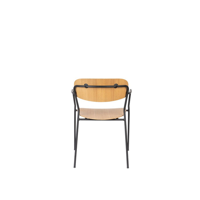 Armstoel Jolien Black/Wood-Eetkamerstoelen-Creating Home